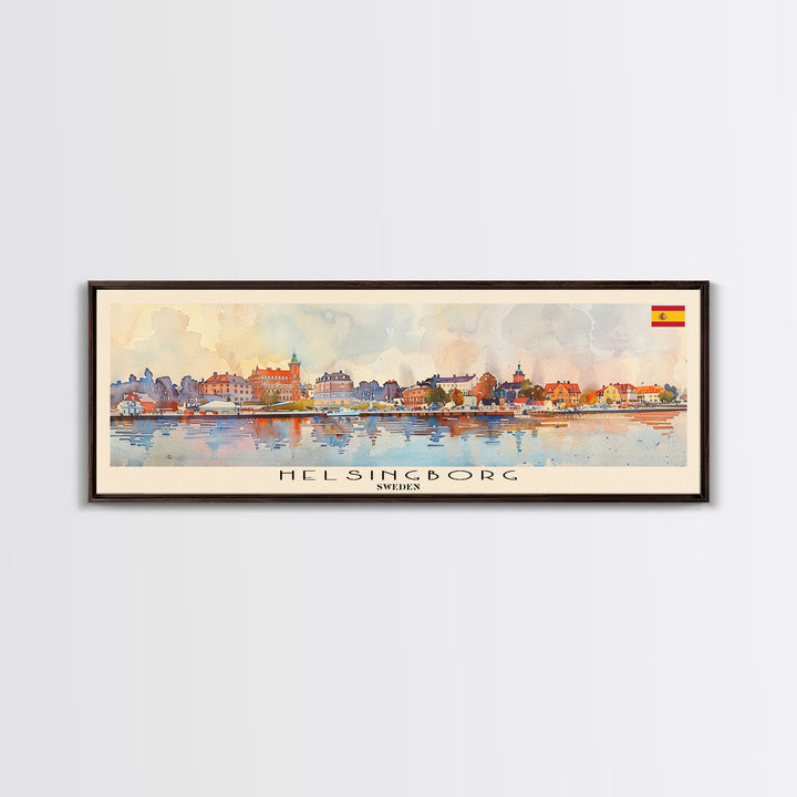 Helsingborg Sweden Travel Print Wall Art, Panoramic City Art, Travel Art, Wall Decor, Vacation Gift, Framed Canvas Print Or Metal Art
