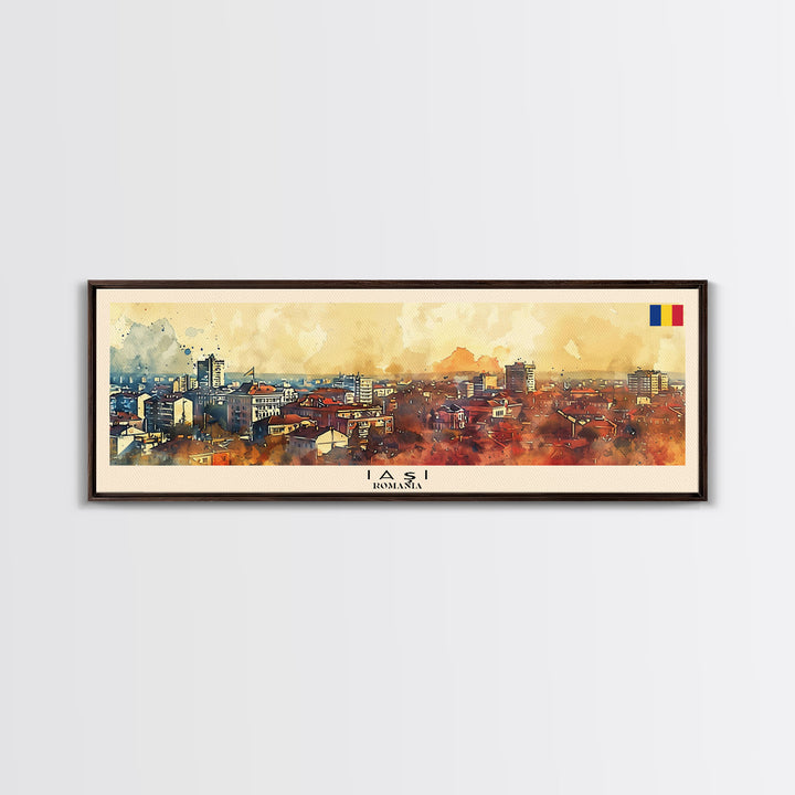 Lasi Romania Wall Art, Panoramic Travel Poster, Panoramic Framed Canvas Print, City Wall Art, Wall Hanging Home Decor, Travel Art