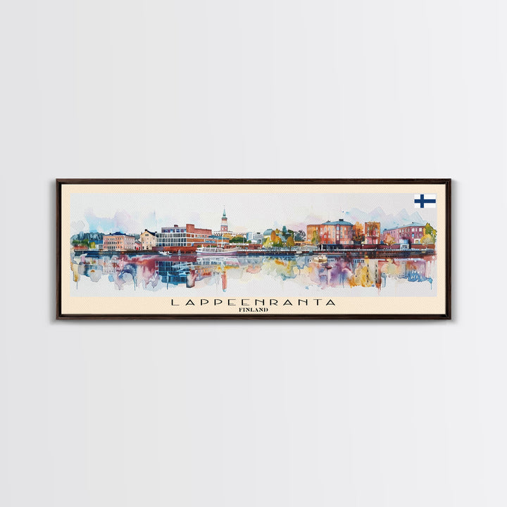 Lappeenranta Finland Panoramic Travel Poster, Framed Canvas Print or Metal Wall Art, Travel Art, Home Decor, Panoramic Painting, Midcentury Art