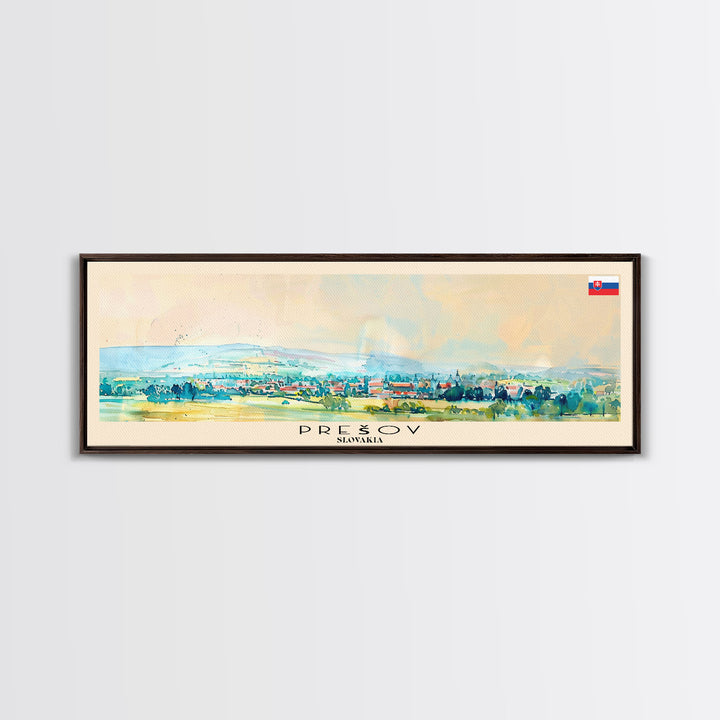 Preov Slovakia Wall Art, Panoramic Travel Poster, Panoramic Framed Canvas Print, City Wall Art, Wall Hanging Home Decor, Travel Art