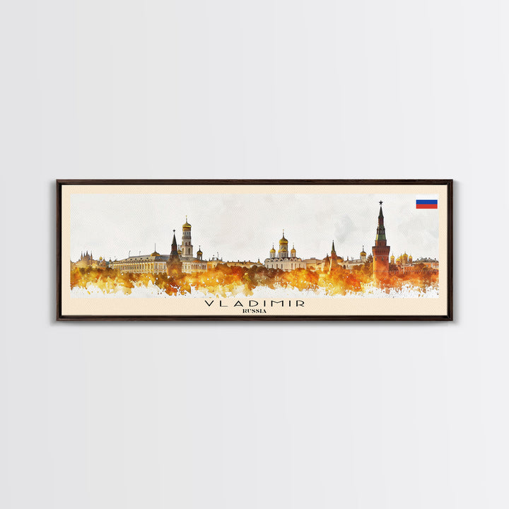 Vladimir Russia Wall Art, Panoramic Travel Poster, Panoramic Framed Canvas Print, City Wall Art, Wall Hanging Home Decor, Travel Art