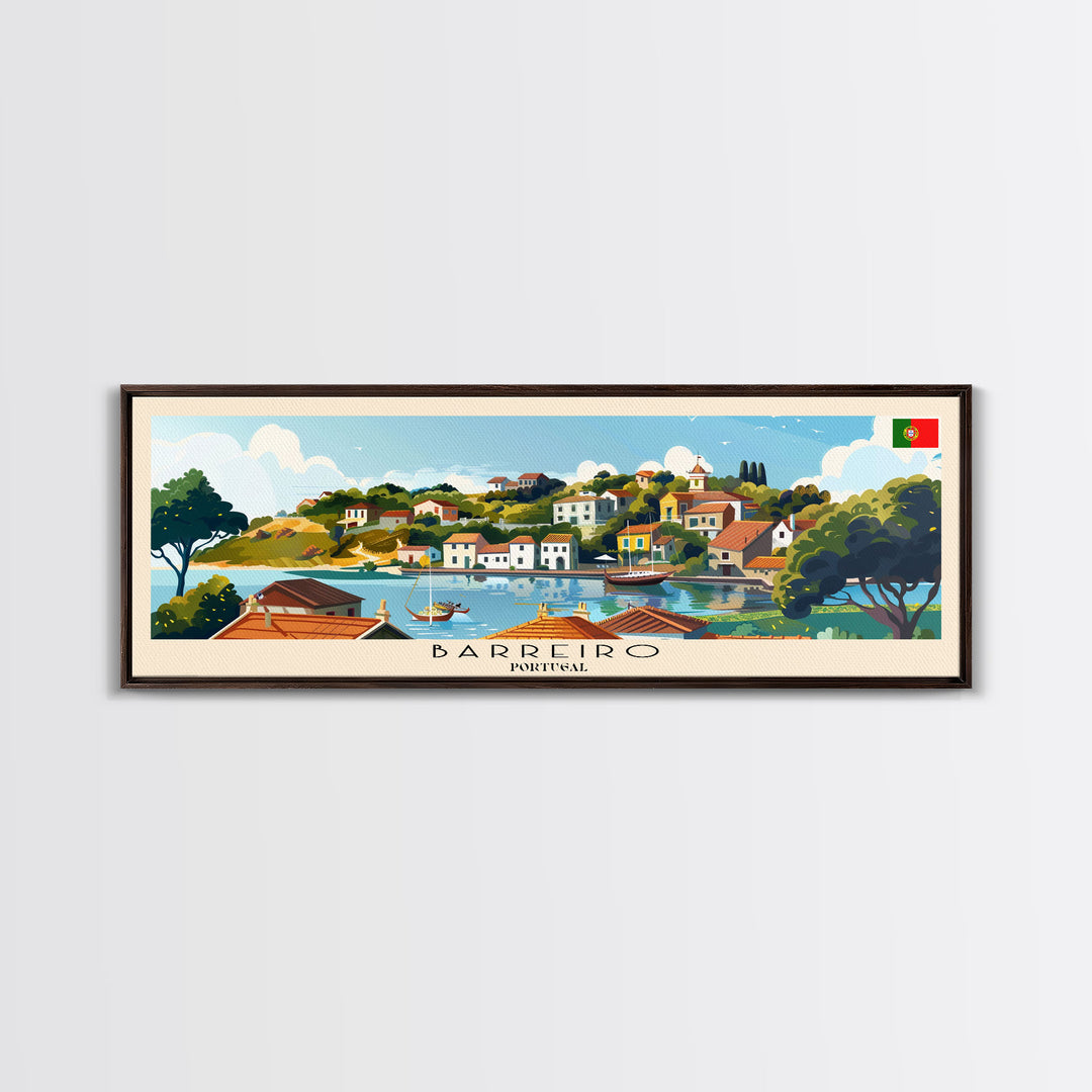 Barreiro Portugal Travel Print Wall Art, Panoramic City Art, Travel Art, Wall Decor, Vacation Gift, Framed Canvas Print Or Metal Art