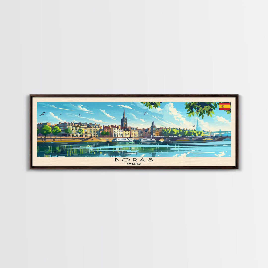 Borås Sweden Travel Art, City Art, Framed Canvas Print or Metal Wall Art, Europe Travel Poster, Panoramic Wall Art, Extra Wide Wall Art