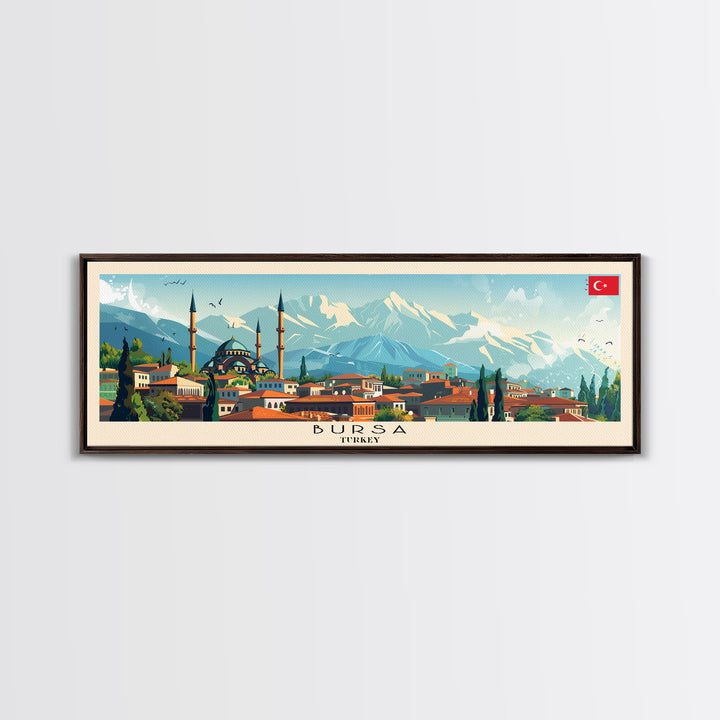 Bursa Turkey Travel Print Wall Art, Panoramic City Art, Travel Art, Wall Decor, Vacation Gift, Framed Canvas Print Or Metal Art