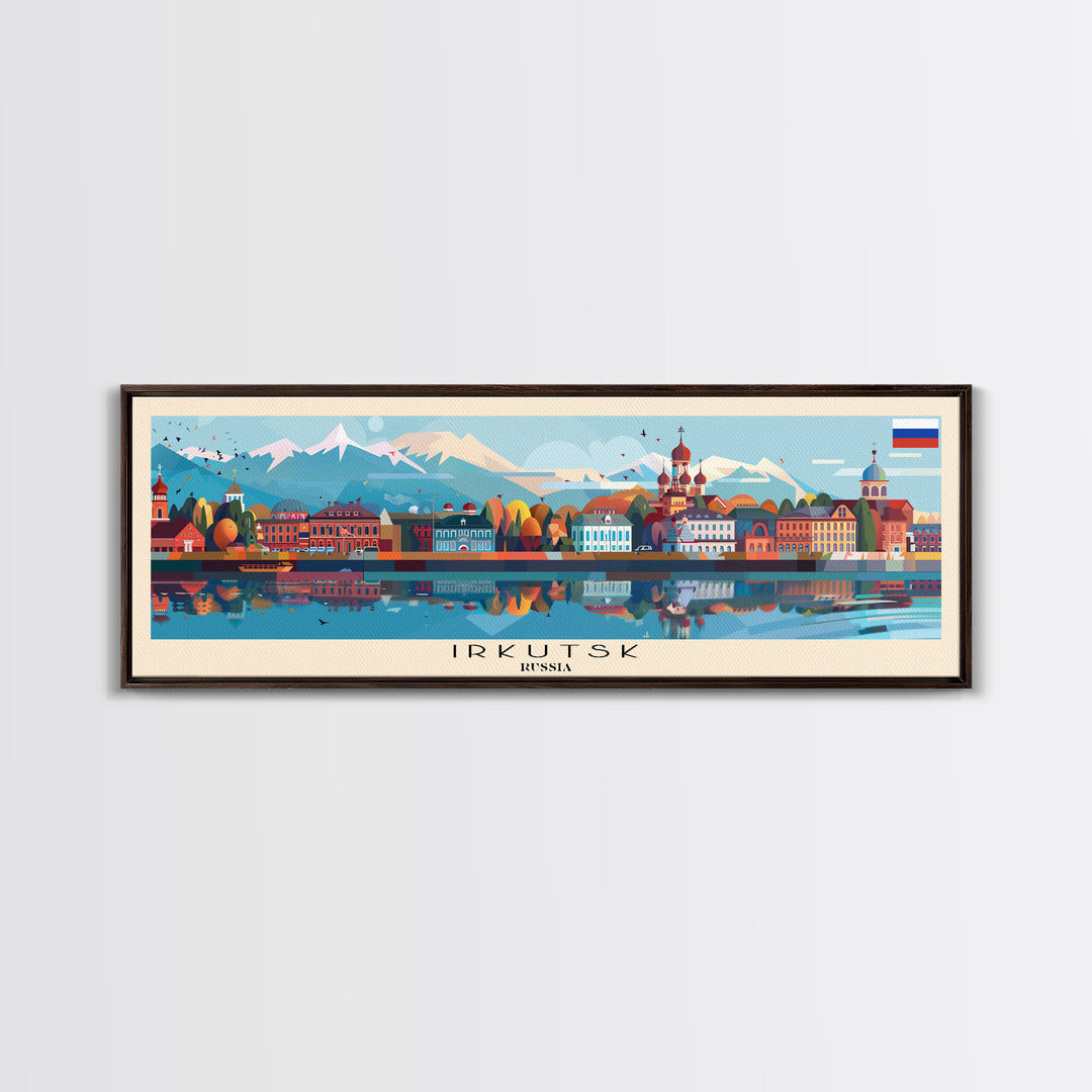 Irkutsk Russia Wall Art, Panoramic Travel Poster, Panoramic Framed Canvas Print, City Wall Art, Wall Hanging Home Decor, Travel Art