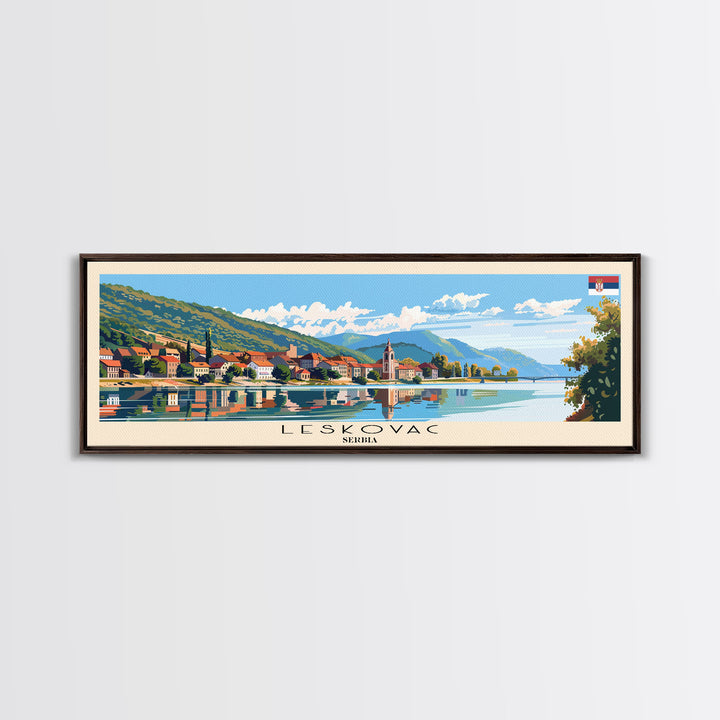 Leskovac Serbia Wall Art, Panoramic Travel Poster, Panoramic Framed Canvas Print, City Wall Art, Wall Hanging Home Decor, Travel Art