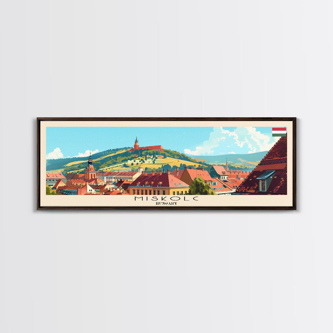 Miskolc Hungary Wall Art, Panoramic Travel Poster, Panoramic Framed Canvas Print, City Wall Art, Wall Hanging Home Decor, Travel Art