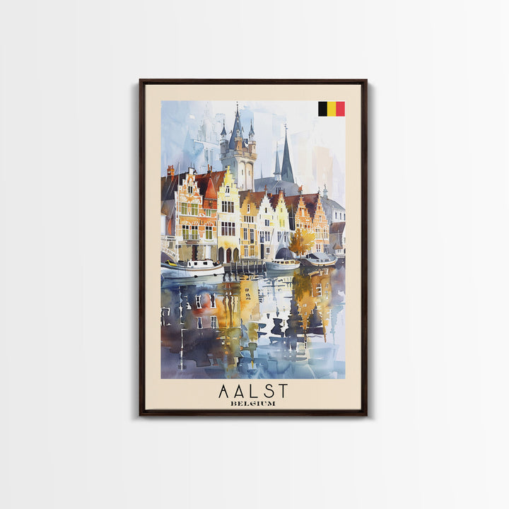 Colorful Aarhus Denmark Autumn Scene, Framed Canvas Print, Ideal for Living Room Art, Rustic Decor, Home Decoration