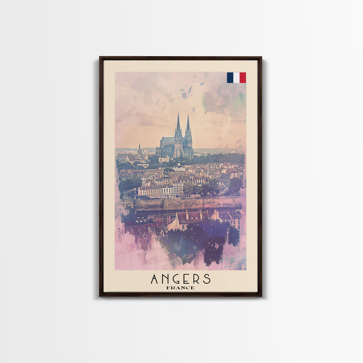 Enchanting Angers Cathedral View, Framed Canvas Print, Ideal for Bedroom Art, Travel Poster, Home Decoration, Boho Wall Art