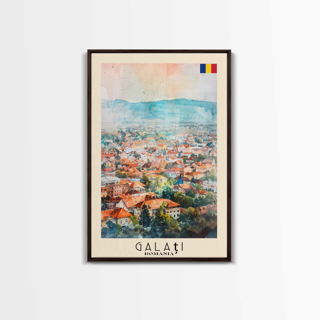 Galati, Romania Travel Poster Art, Framed Canvas Print for Living Room or Bedroom, Scenic Wall Art, Perfect Home Decoration