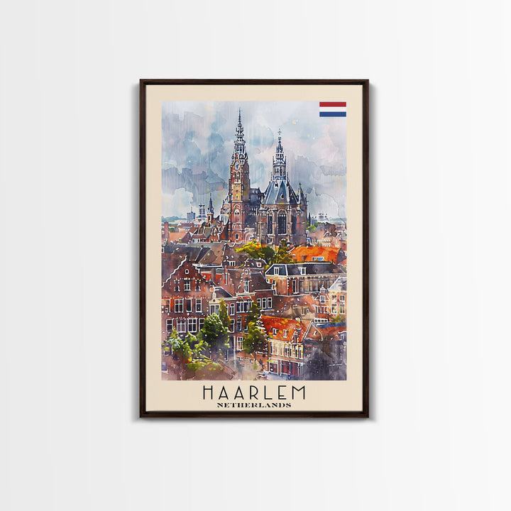 Haarlemmermeer Netherlands Water View Art, Framed Canvas Print, Bedroom Wall Art, Travel Poster, Home Decoration, Dutch Wall Art