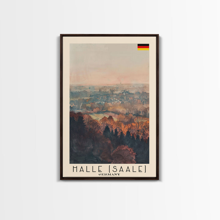 Halle Germany Scenic View Art, Framed Canvas Print, Bedroom Wall Art, Travel Poster Art, Home Decoration, German Wall Art