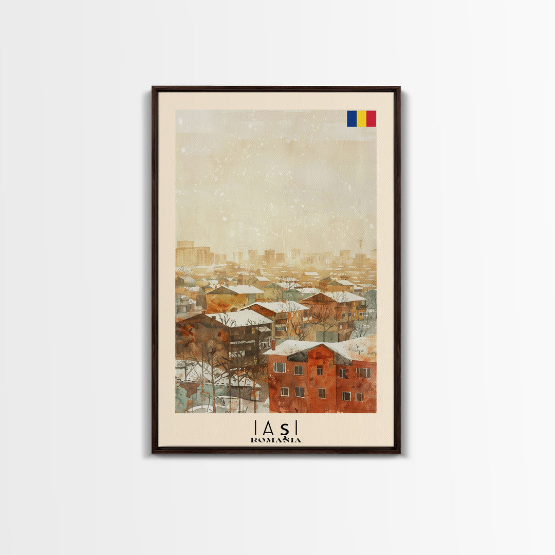 Iasi Romania Winter Scene Art Print, Stunning Canvas Print for Seasonal Home Decor, Travel Poster for Living Room Wall Art, Romanian Cityscape