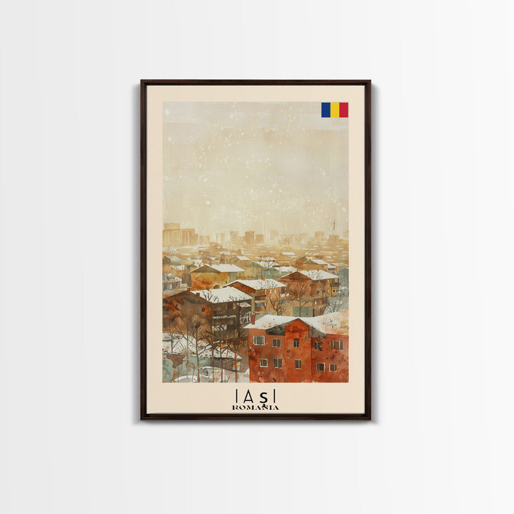 Iasi Romania Winter Scene Art Print, Stunning Canvas Print for Seasonal Home Decor, Travel Poster for Living Room Wall Art, Romanian Cityscape