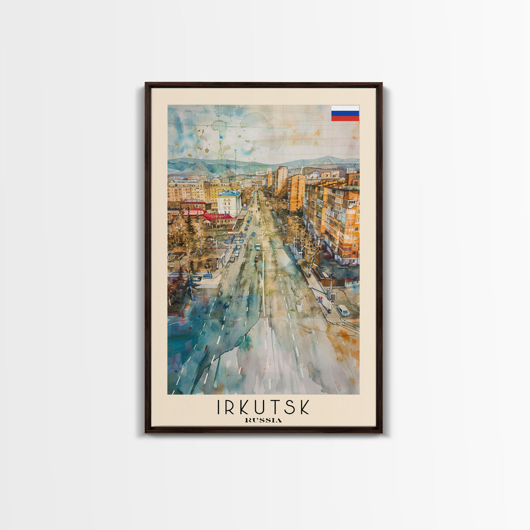 Irkutsk Russia Urban Cityscape Art Print, Stunning Canvas Print for Home Decor, Travel Poster for Living Room Wall Art, Russian City View