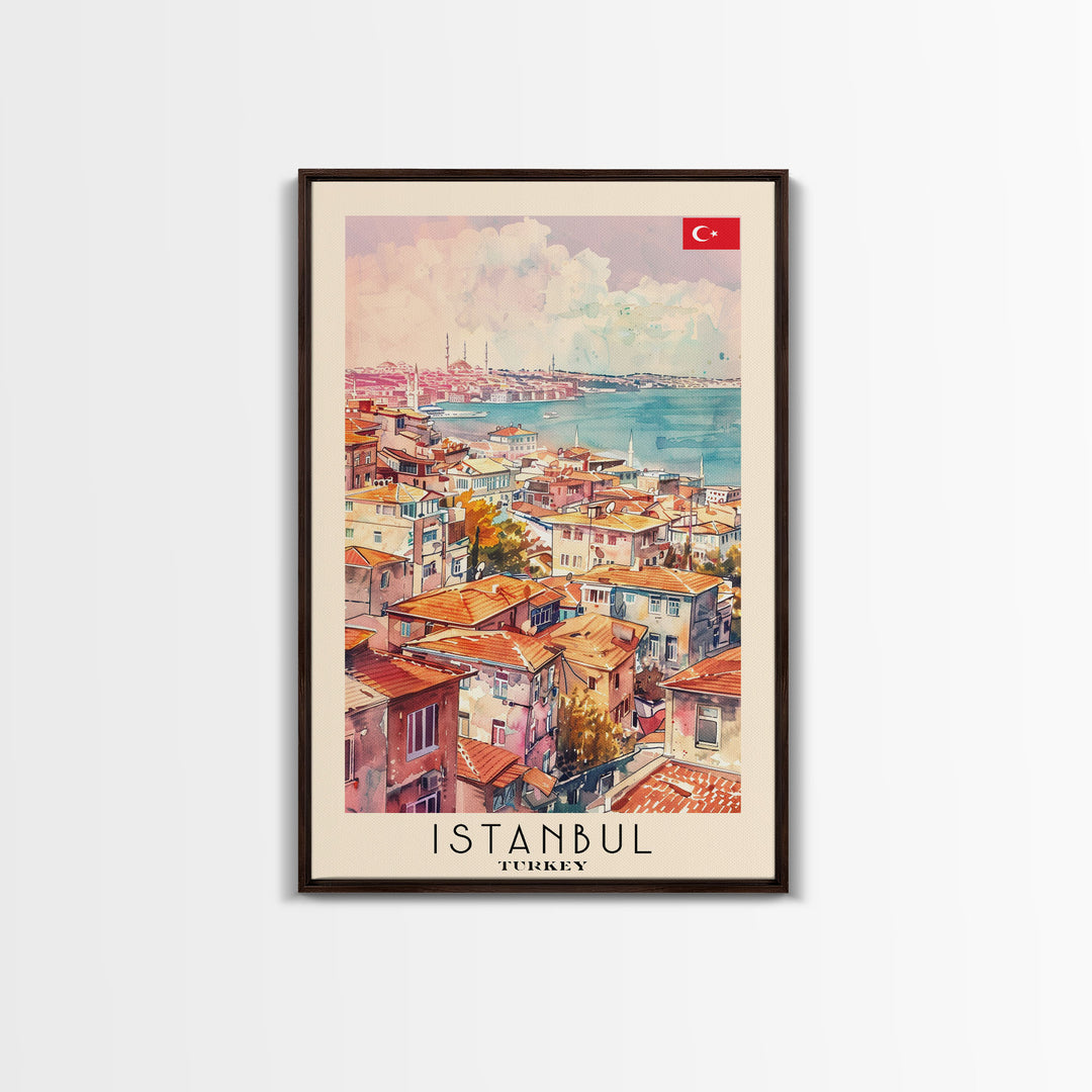 Istanbul Turkey Bosphorus Art Print, Beautiful Canvas Print for Home Decor, Travel Poster for Living Room Wall Art, Turkish Cultural Scene