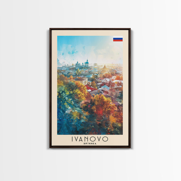 Ivanovo Russia Historic Town Art Print, Vibrant Canvas Print for Home Decor, Travel Poster for Living Room Wall Art, Russian Heritage View