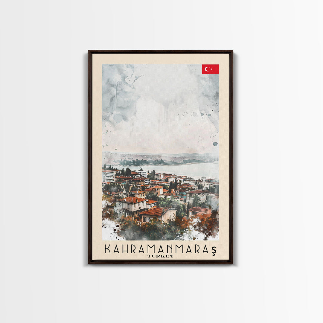 Kahramanmaras Turkey Historical View, Framed Canvas Print, Travel Poster, Cultural Wall Art, Bedroom Decor, Ancient Cityscape, Rich Home Decoration