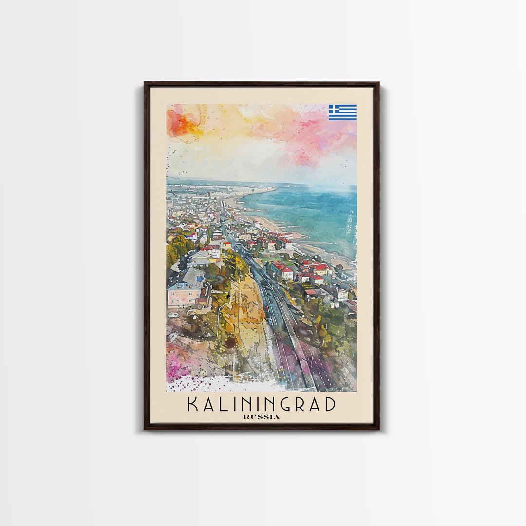 Kaliningrad Russia Urban Landscape, Framed Canvas Print, Travel Poster, Modern Wall Art, Office Decor, Russian Cityscape, Contemporary Home Decoration