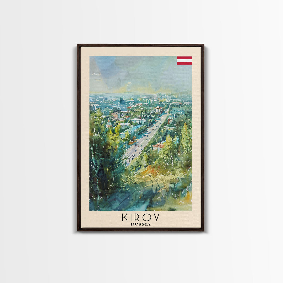 Kirov Russia Winter Landscape, Framed Canvas Print, Travel Poster, Wall Art, Home Decor, Living Room Decoration, Russian Urban Art