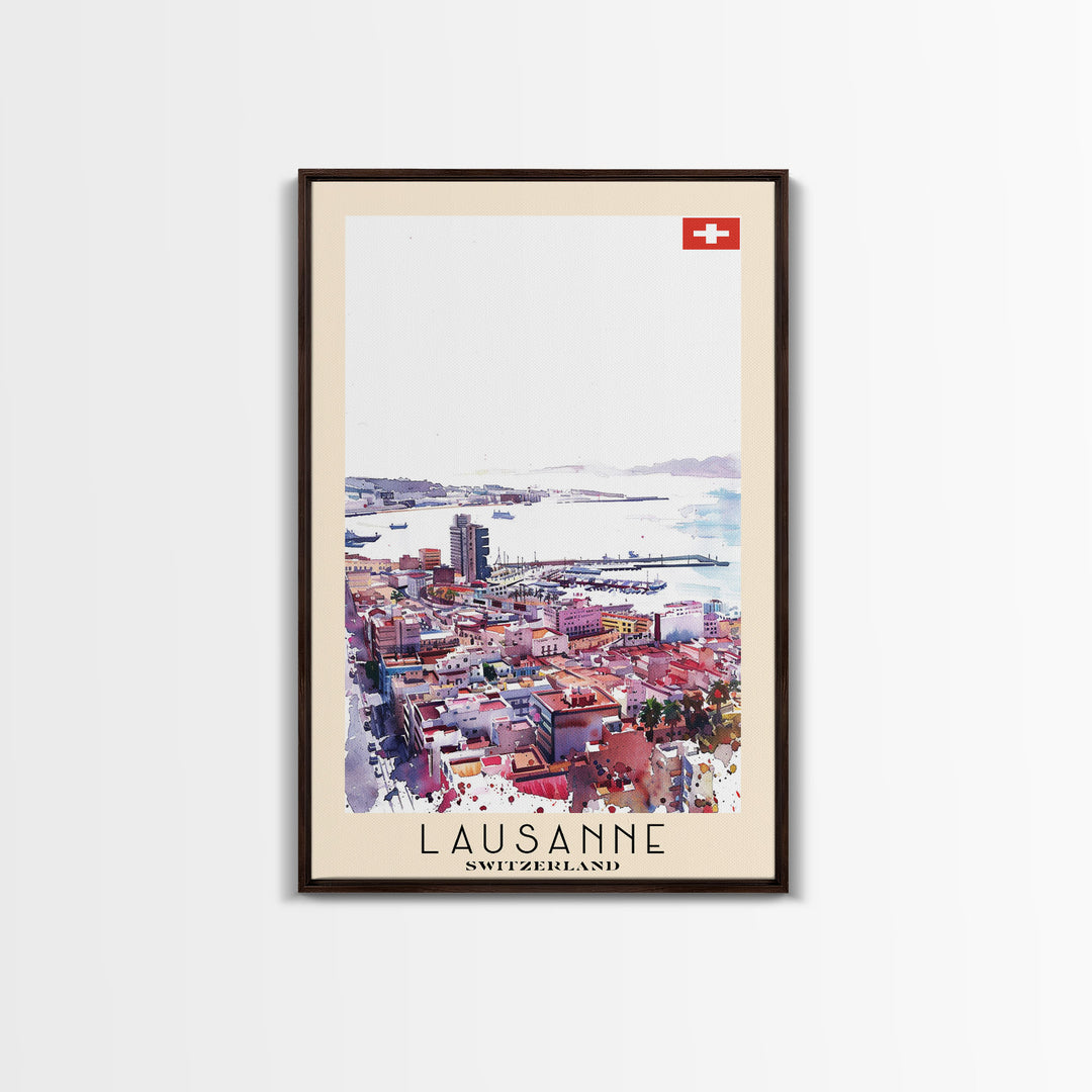 Las Palmas de Gran Canaria Spain Travel Poster Framed Canvas Print, Coastal Cityscape, Wall Art, Tropical Home Decor, Travel Print, Artistic Gift