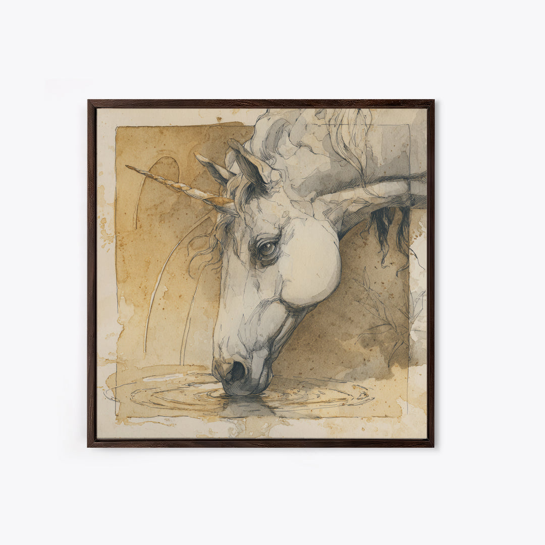 Griffin Perched on a Castle Wall Canvas Print, Fantasy Art, Fantasy Art Prints, Living Room Decor, Mythic, Modern Decor, FAN-1x1-10