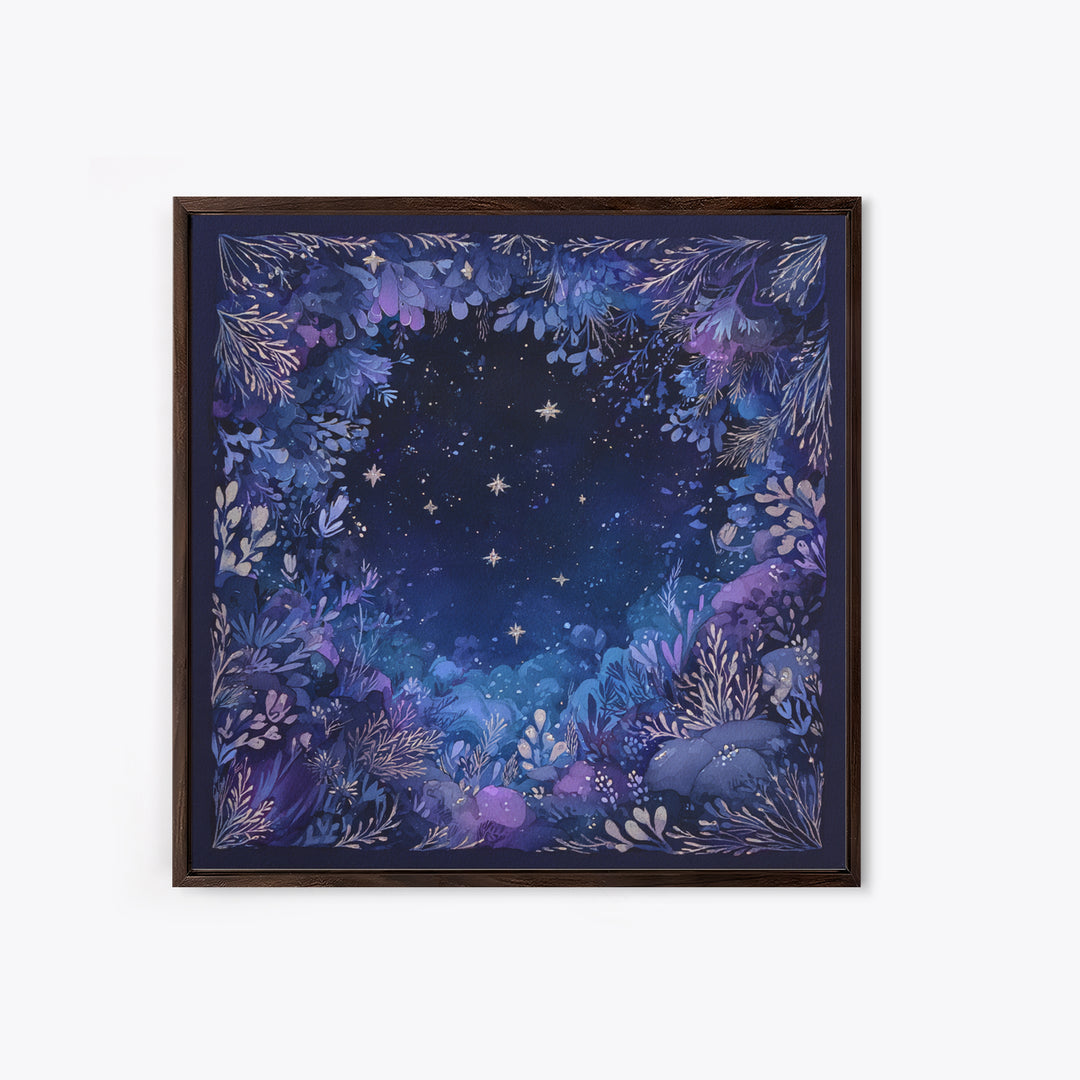 Celestial Dragon Wrapped Around a Moon Framed Canvas Print, Fantasy Art, Acrylic Painting, Living Room Decor, Fine Art, Mythic, FAN-1x1-38