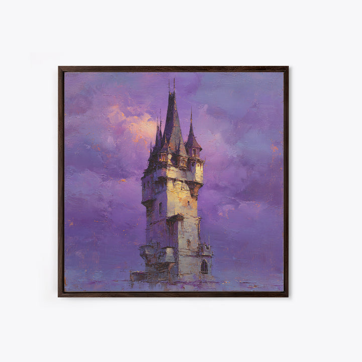 Armored Knight Facing a Glowing Portal Framed Canvas Print, Fantasy Art, Digital Print, Living Room Decor, Fine Art, Mythic, FAN-1x1-7