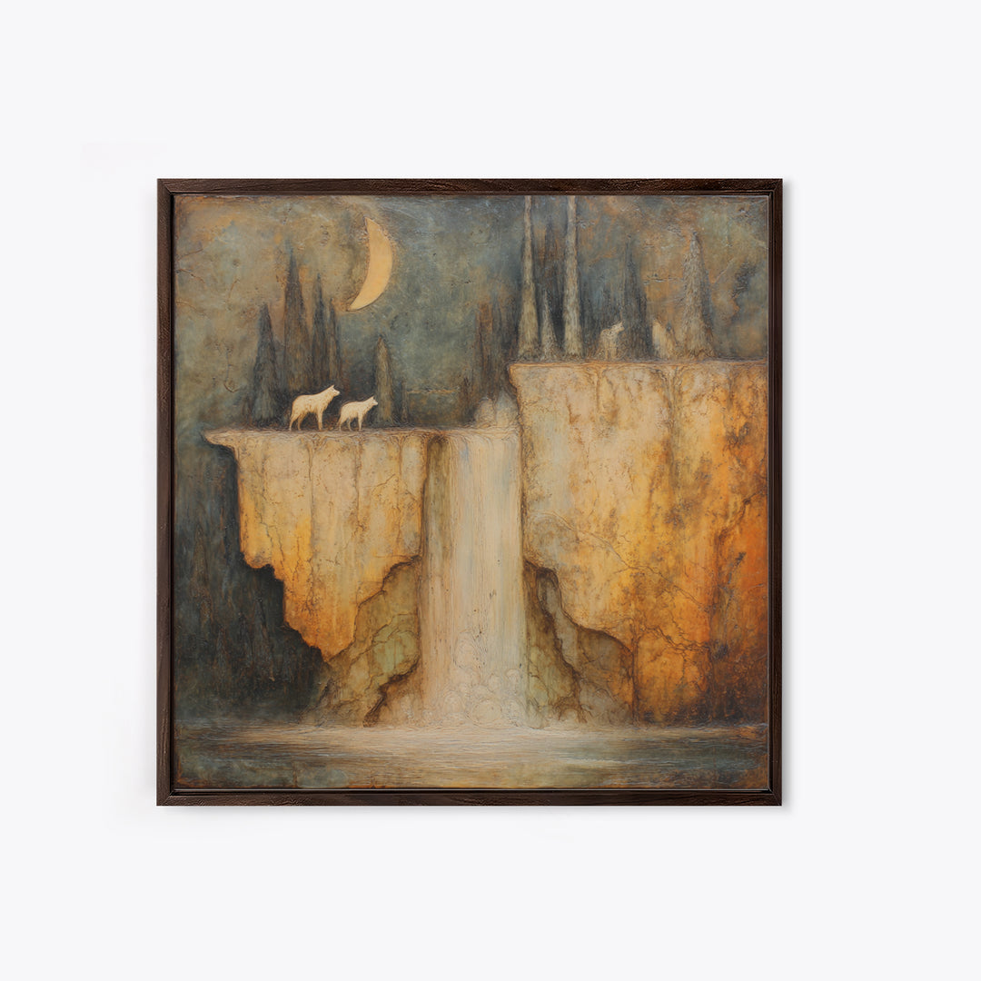 Dwarven Forge with Molten Gold Glow Canvas Print, Fantasy Art, Fantasy Home Decor, Living Room Decor, Fine Art, Mythic, FAN-1x1-90