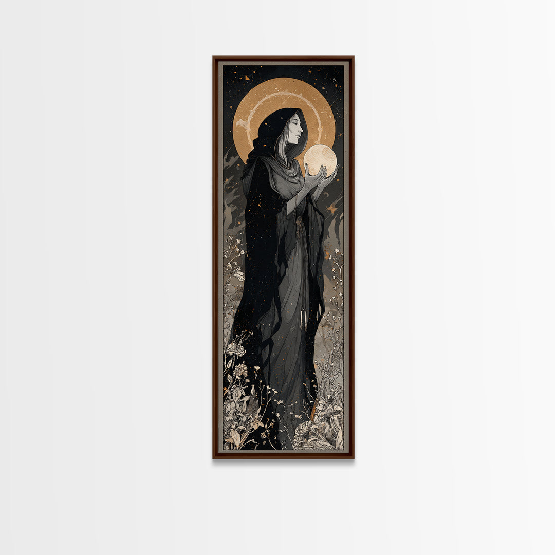 Elven Queen Portrait Canvas Print, Fantasy Art, Fantasy Art Print, Living Room Decor, Fine Art, Mythic, Textured Painting, FAN-1x3-14