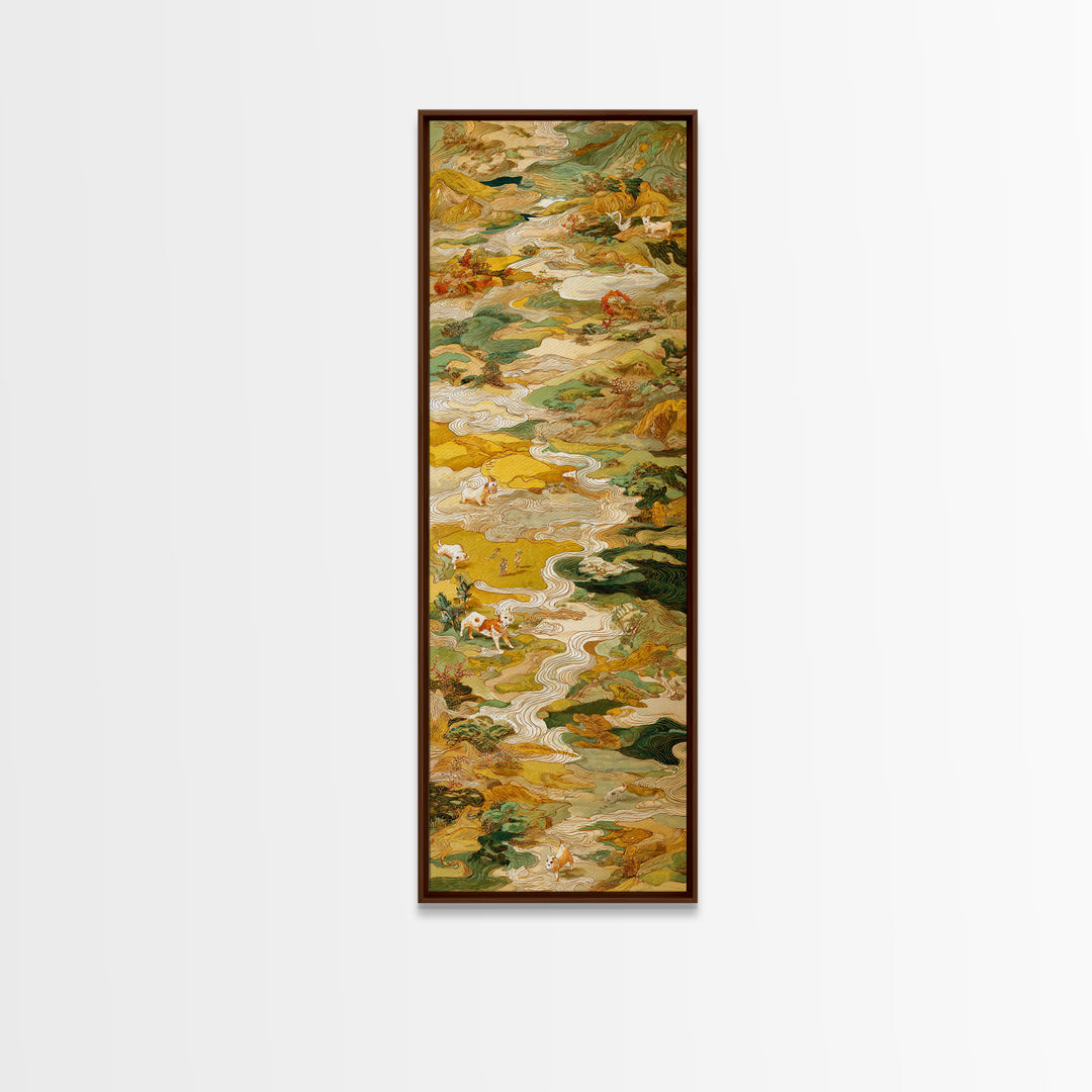Dragon Soaring Above Jagged Mountain Peaks Canvas Print, Fantasy Art, Statement Artwork, Living Room Decor, Oil Painting, FAN-1x3-37