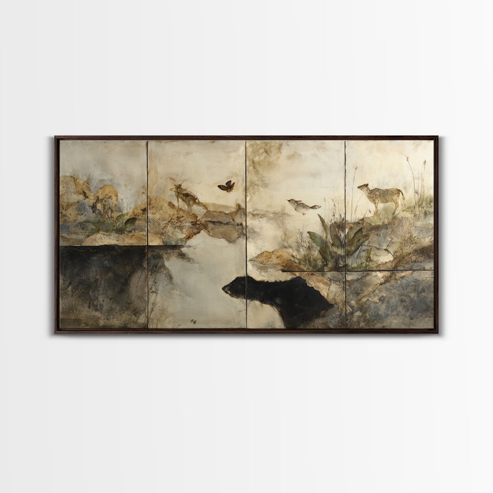 Celestial Dragon Wrapped Around a Moon Framed Canvas Print, Fantasy Art, Art Print, Living Room Decor, Fine Art, Mythic, FAN-2x1-10
