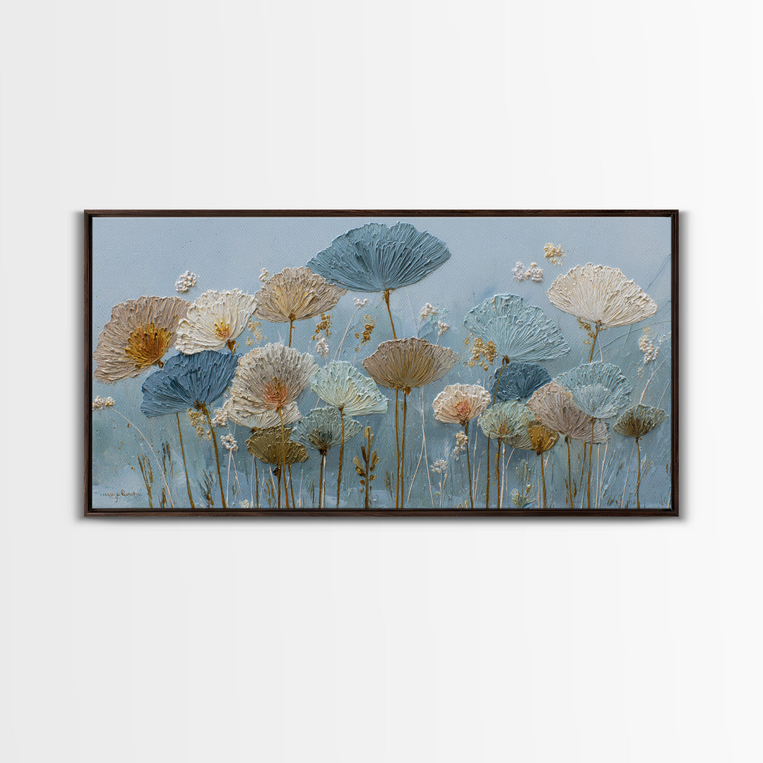 Floating Island with Waterfalls and Ancient Ruins Framed Canvas Print, Fantasy Art, Print, Living Room Decor, Watercolor Art, FAN-2x1-23