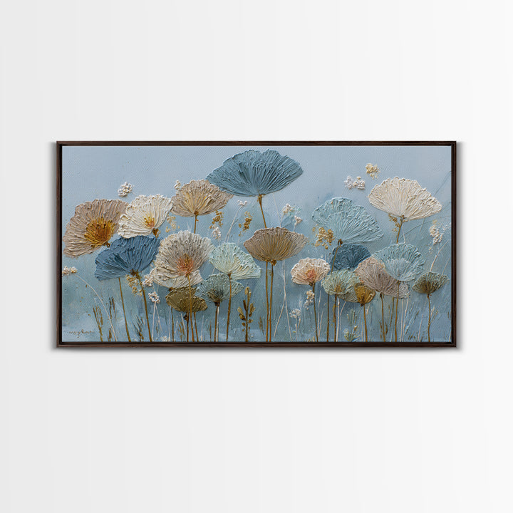 Floating Island with Waterfalls and Ancient Ruins Framed Canvas Print, Fantasy Art, Print, Living Room Decor, Watercolor Art, FAN-2x1-23