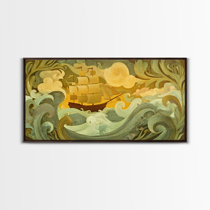 Wizard Tower under a Violet Storm Sky Canvas Print, Fantasy Art, Wall Decor, Living Room Decor, Fine Art, Mythic, Whimsical Art, FAN-2x1-48