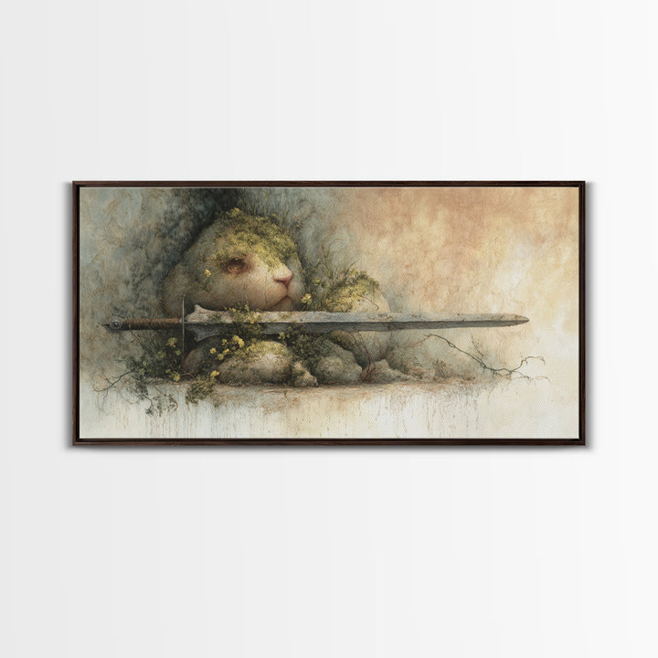 Mermaid Lagoon with Bioluminescent Water Canvas Print, Fantasy Art, Whimsical Art, Living Room Decor, Fine Art, Mythic, FAN-2x1-76