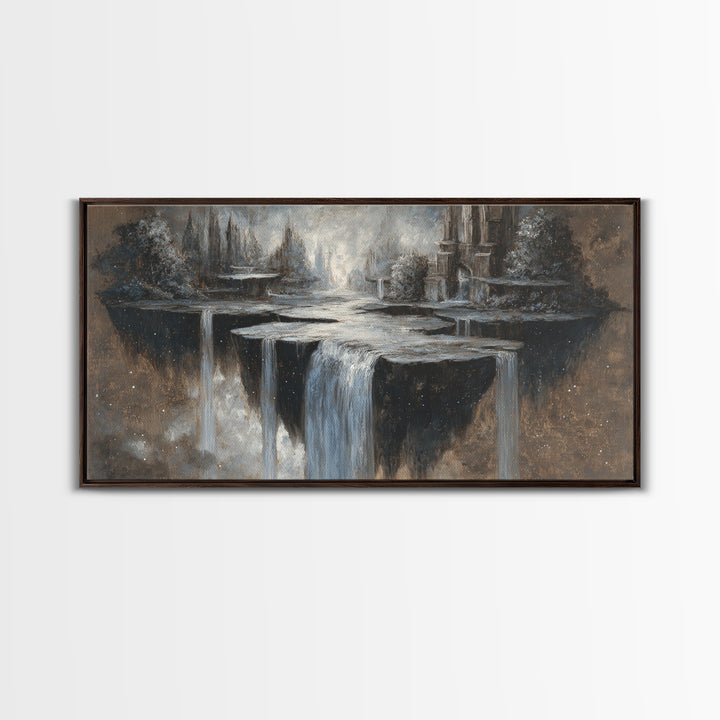 Dwarven Forge with Molten Gold Glow Framed Canvas Print, Fantasy Art, Home Decor, Living Room Decor, Fine Art, Mythic, FAN-2x1-86