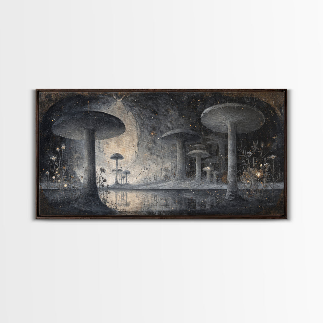 Floating Island with Waterfalls and Ancient Ruins Canvas Print, Fantasy Art, Sensual Fantasy Art, Living Room Decor, Mythic, FAN-2x1-95