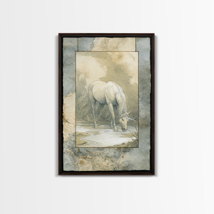 Ancient Map Landscape Framed Canvas Print, Fantasy Art, Contemporary Art, Living Room Decor, Fine Art, Mythic, Printable Art, FAN-2x3-21