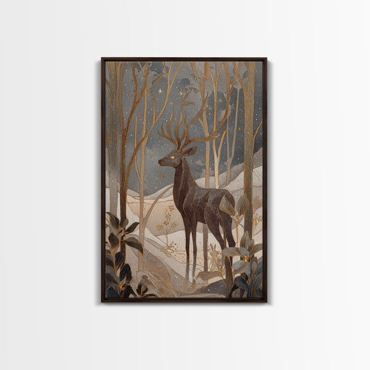 Mythic Waterfall Guarded by White Wolves Canvas Print, Fantasy Art, Fantasy Art Print, Living Room Decor, Fine Art, Mythic, FAN-2x3-32