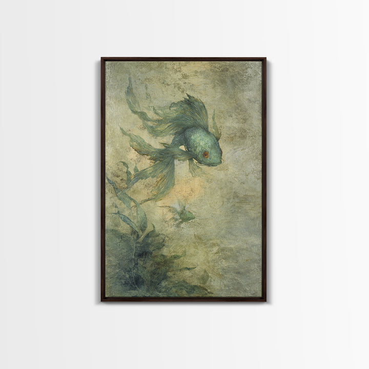 Phoenix Rising in Gold and Crimson Flames Canvas Print, Fantasy Art, Art Nouveau, Living Room Decor, Fine Art, Mythic, FAN-2x3-61
