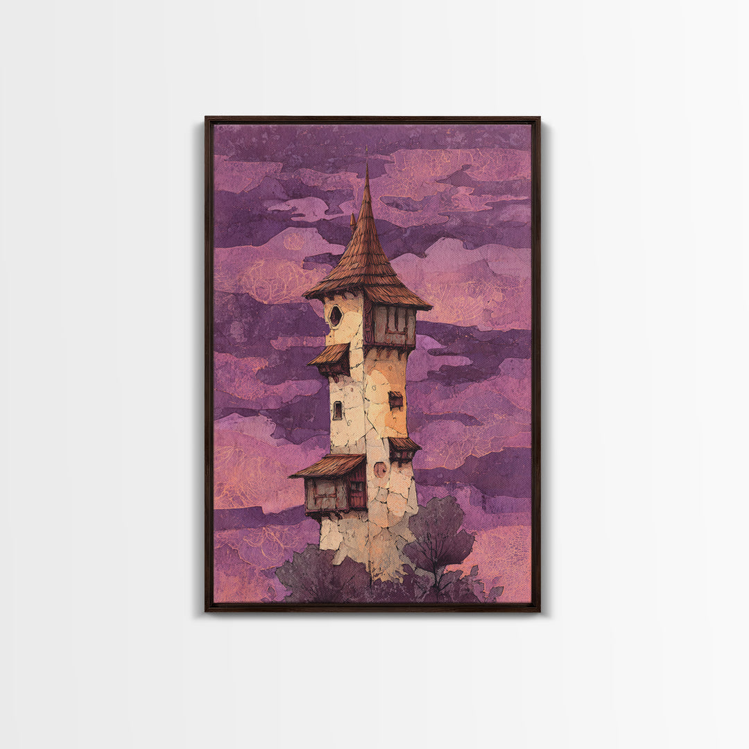Dragon Egg Nest Framed Canvas Print, Fantasy Art, Painting, Living Room Decor, Fine Art, Mythic, Gothic Art, Landscape, FAN-2x3-78