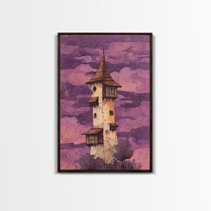 Dragon Egg Nest Framed Canvas Print, Fantasy Art, Painting, Living Room Decor, Fine Art, Mythic, Gothic Art, Landscape, FAN-2x3-78