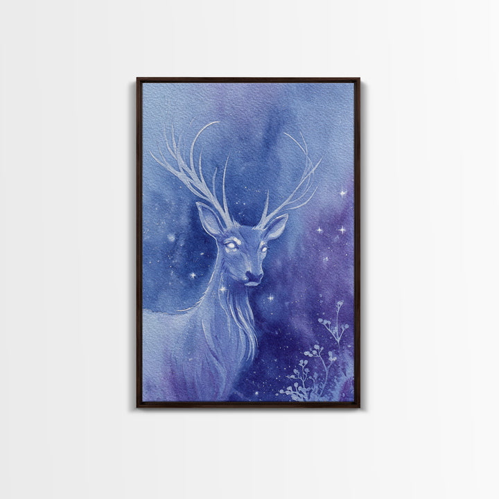 Crystal Cave with Luminous Blue Reflections Canvas Print, Fantasy Art, Print, Living Room Decor, Abstract Art, Mythic, FAN-2x3-86