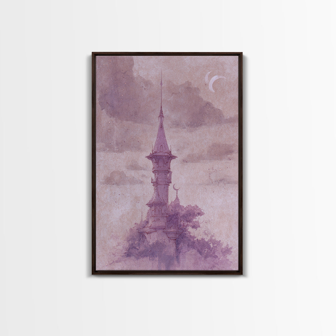 Griffin Perched on a Castle Wall Framed Canvas Print, Fantasy Art, Art Prints, Living Room Decor, Mythic, Fantasy Art Prints, FAN-2x3-90