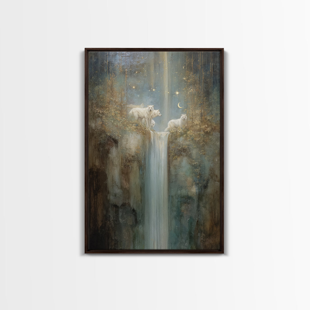 Faerie Market under Giant Mushrooms Canvas Print, Fantasy Art, Landscape, Living Room Decor, Oil Painting, Mythic, FAN-2x3-95