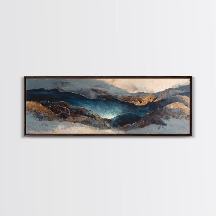 Dwarven Forge with Molten Gold Glow Framed Canvas Print, Fantasy Art, Home Decor, Living Room Decor, Fine Art, Mythic, FAN-3x1-10