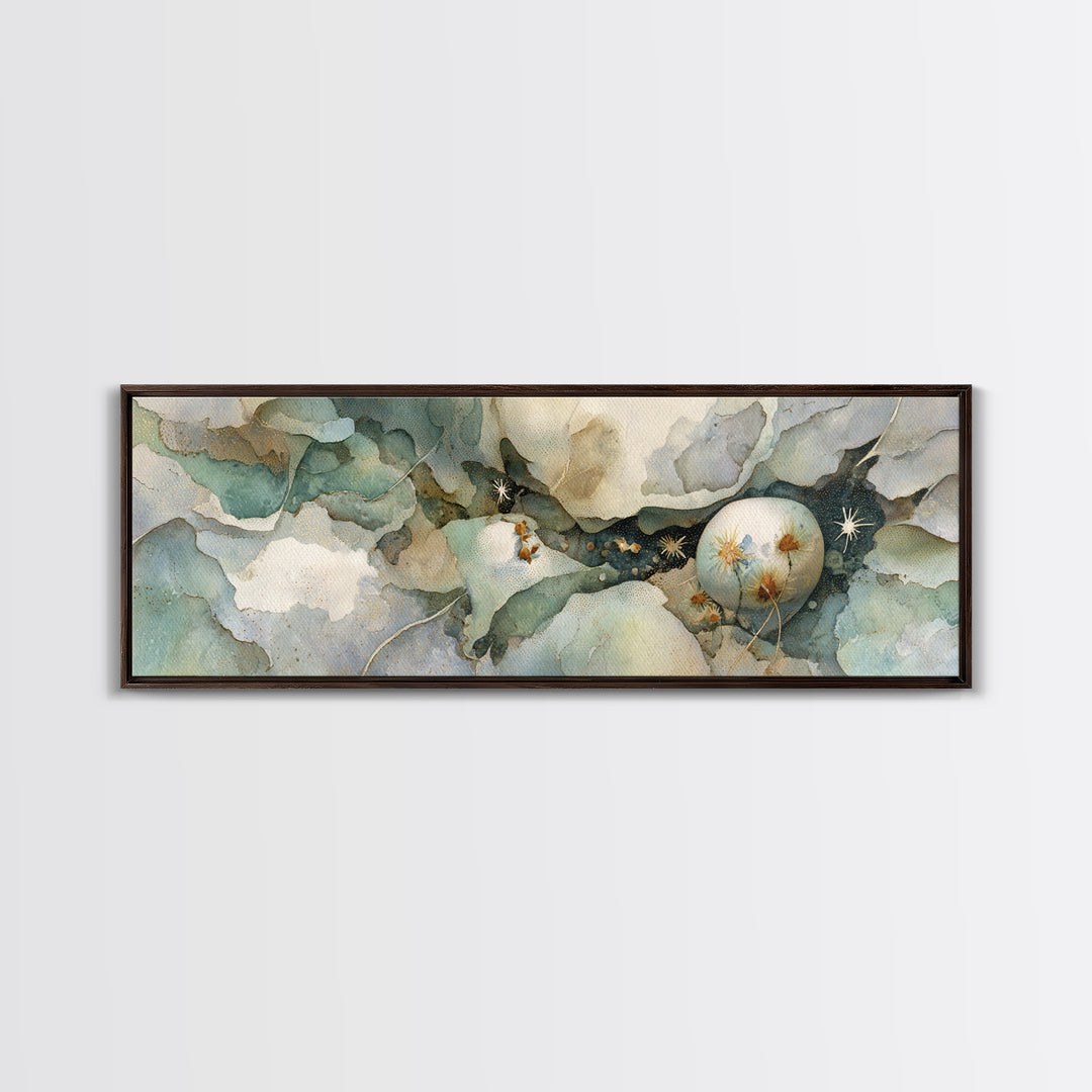 Griffin Perched on a Castle Wall Canvas Print, Fantasy Art, Digital Print, Living Room Decor, Watercolor Art, Mythic, FAN-3x1-26
