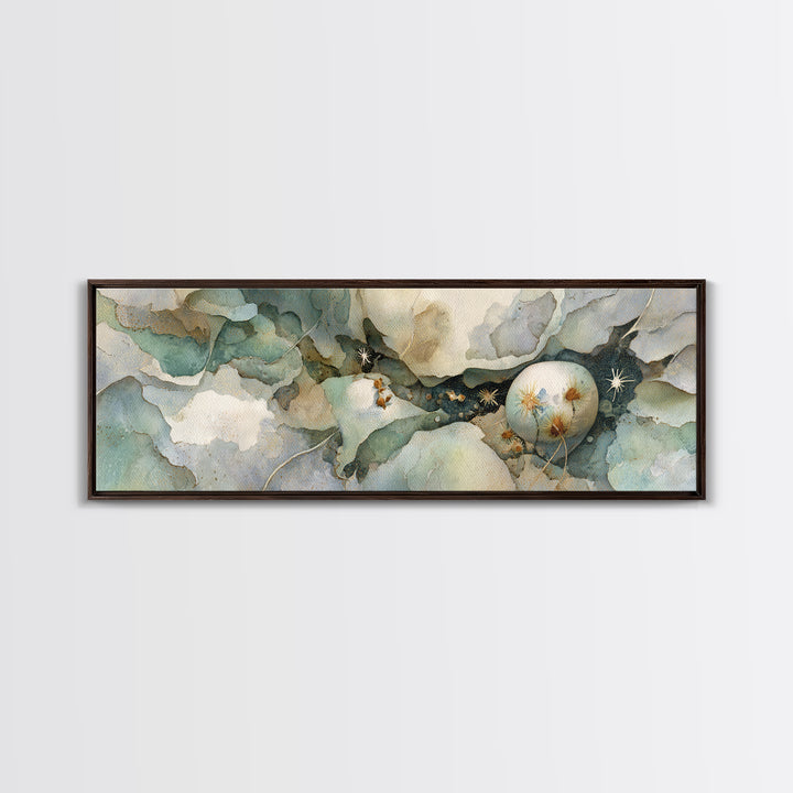 Griffin Perched on a Castle Wall Canvas Print, Fantasy Art, Digital Print, Living Room Decor, Watercolor Art, Mythic, FAN-3x1-26