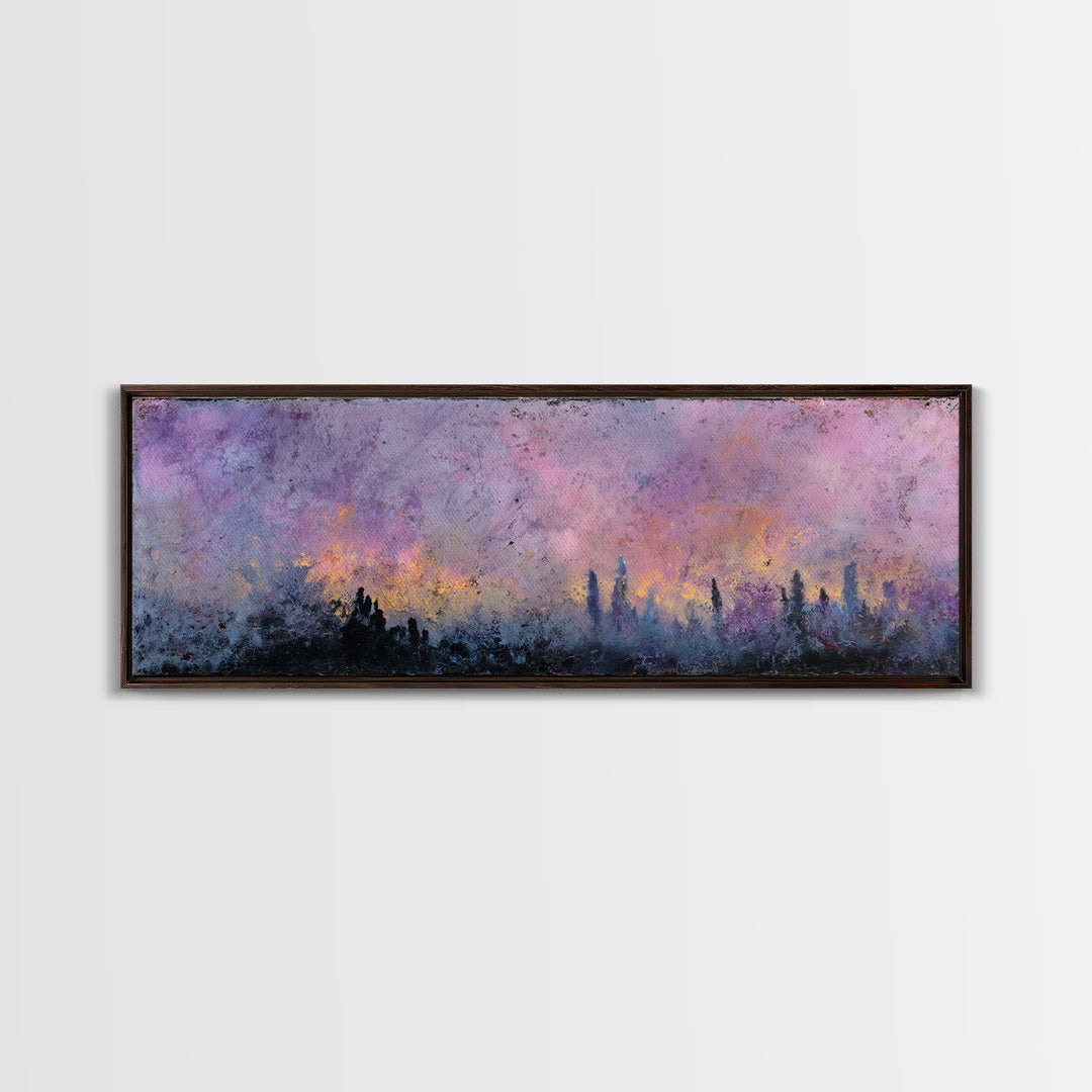 Faerie Market under Giant Mushrooms Framed Canvas Print, Fantasy Art, Neutral Decor, Living Room Decor, Fine Art, Mythic, FAN-3x1-7